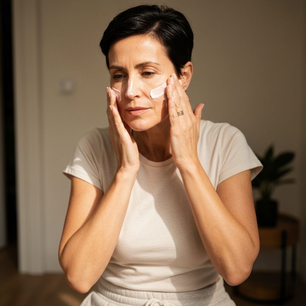 Aplicación de crema facial